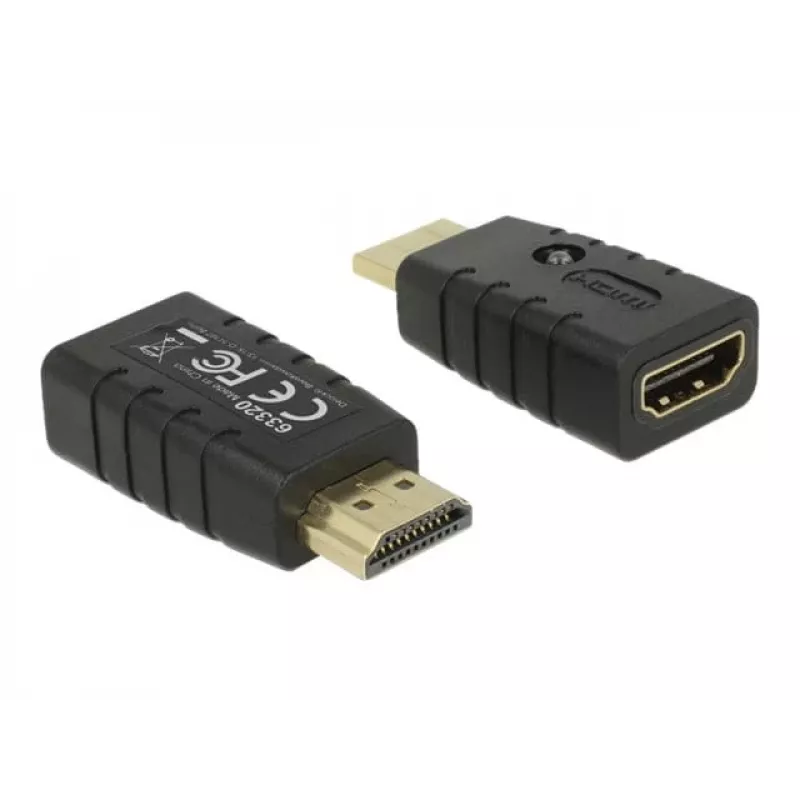 Adapter HDMI (pistik) > HDMI (pesa), EDID-emulaator (must)