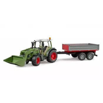 Mängutraktor BRUDER Fendt Vario 211 eeslaaduri ja külghaagisega