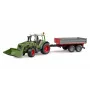 Mängutraktor BRUDER Fendt Vario 211 eeslaaduri ja külghaagisega