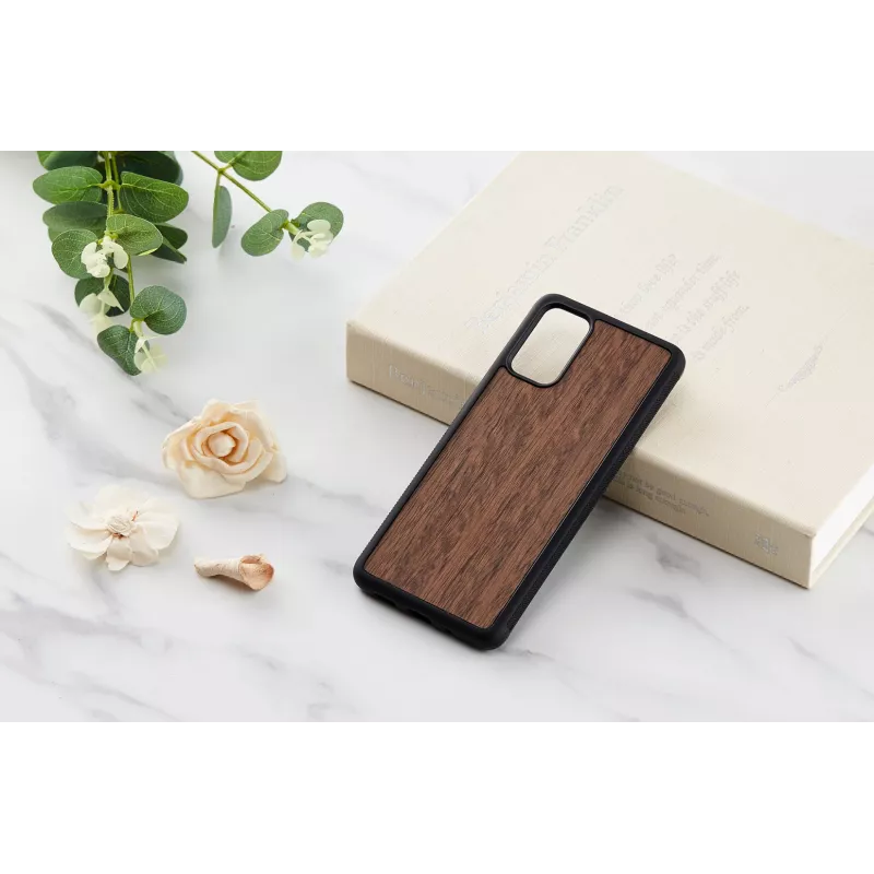 Nutitelefoni kaitseümbris mehele ja puidust Samsung Galaxy S20+ jaoks — Koala Must