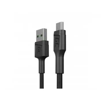 USB 2.0 kaabel roheline Cell KABGC23, USB A – Micro-USB B, 0,3 m, must