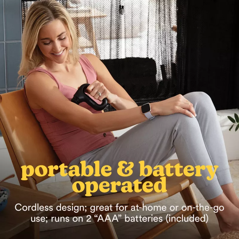 Kantav vibratsioonimassaažipüstol HoMedics HHP-120BK — kompaktne laetav löökmassaažiseade