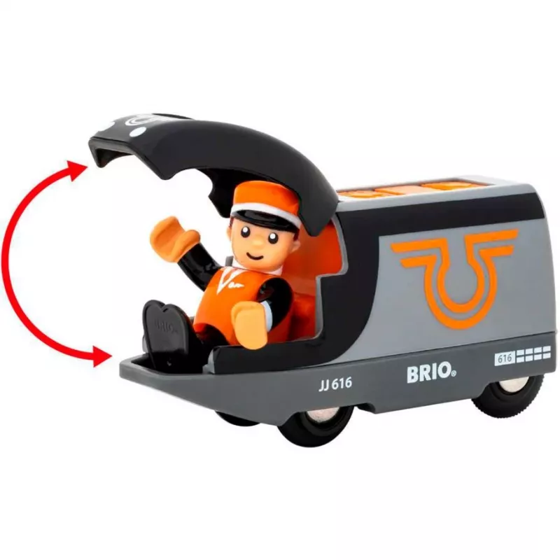 Reisirong BRIO 63604700 oranž-must, puidust mängurongikomplekt, ühilduv BRIO rööbastega