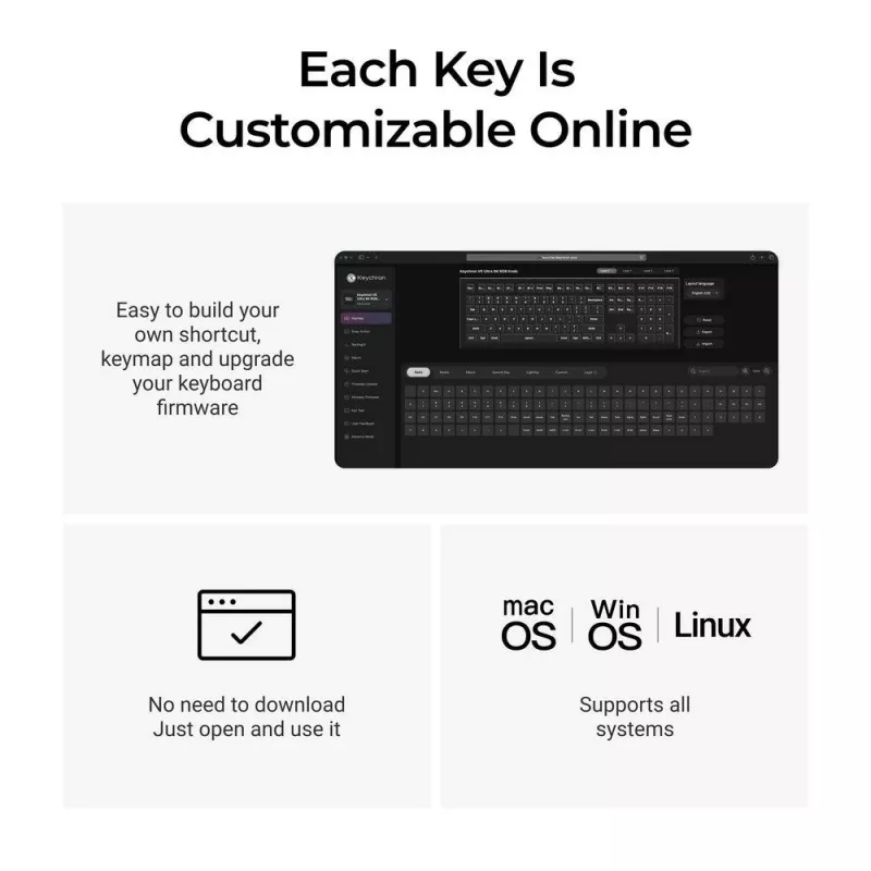 Mehaaniline täissuuruses klaviatuur Keychron V6 Ultra 8K — QWERTY, Bluetooth, RGB, must