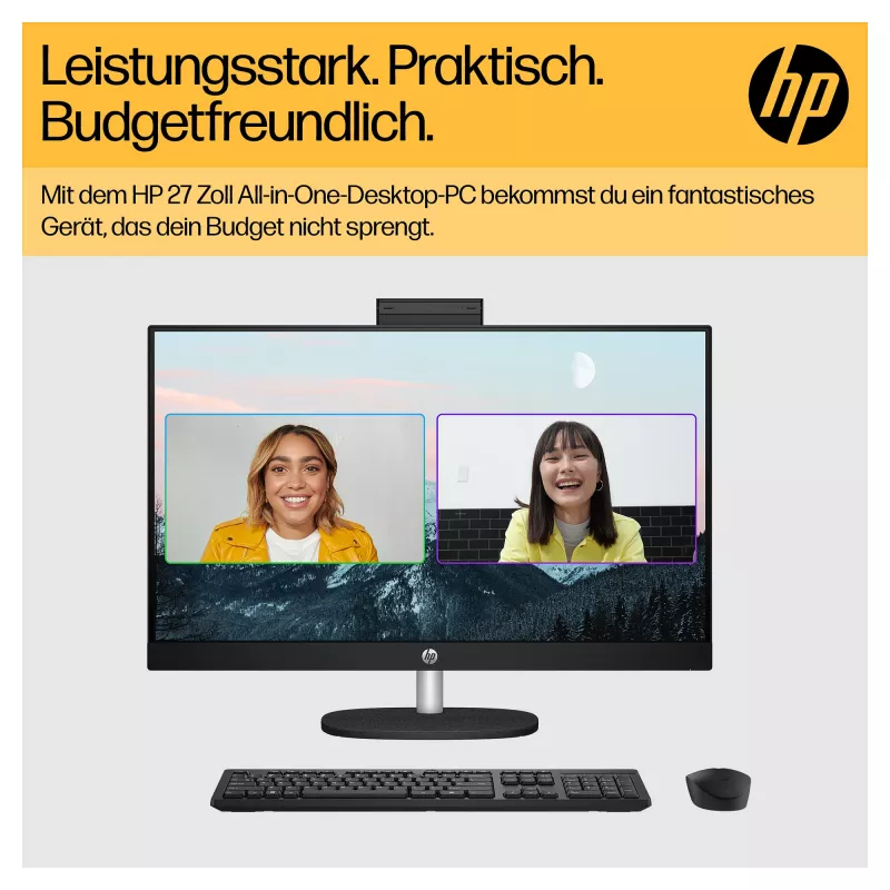 HP 27-cr0471ng - Kõik-ühes (terviklahendus) - Ryzen 7 7730U - RAM 16 GB - SSD 512 GB - NVMe - Radeon Graphics - 1GbE, Wi-Fi 6, Bluetooth - WLAN: 802.11a/b/g/n/ac/ax, Bluetooth