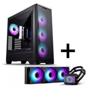 PHANTEKS Eclipse G400A PC-korpus + Glacier M25 Gen2 AiO-vedelikjahutus - must