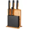 Pilu noablokk Fiskars 1057552 — puidust ristkülikukujuline noaplokk 5 piluga, roostevaba teras, max noa pikkus 21,3 cm