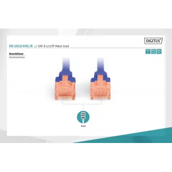Digitus DK-1612-030/B RJ45 võrgukaabel, patch-kaabel CAT 6 U/UTP B