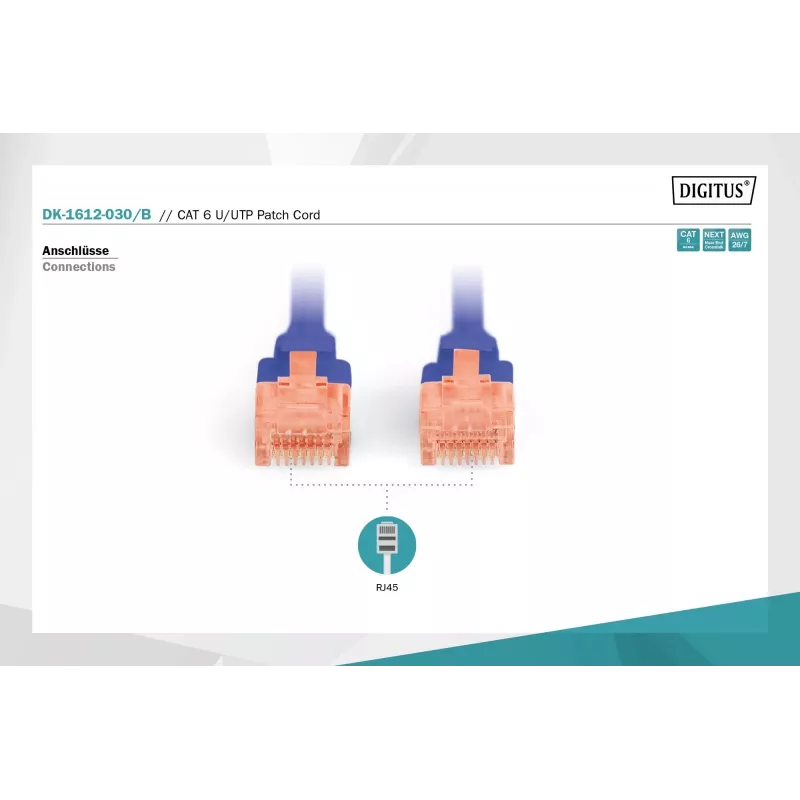 Digitus DK-1612-030/B RJ45 võrgukaabel, patch-kaabel CAT 6 U/UTP B