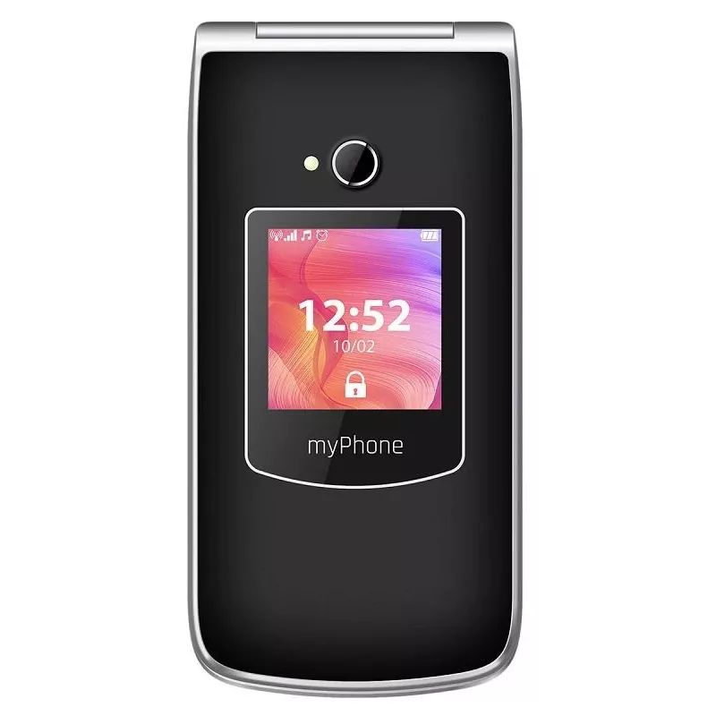Mobiiltelefon MYPHONE RUMBA 2 — 2,4-tolline TFT, 32 MB muutmälu, 32 MB salvestusruumi, üks SIM-kaart, 0,3 MP kaamera, 800 mAh