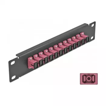 DeLOCK Fiiberoptiline patch-paneel 10 tolli 12 porti SC Simplex Violetne 1U Must