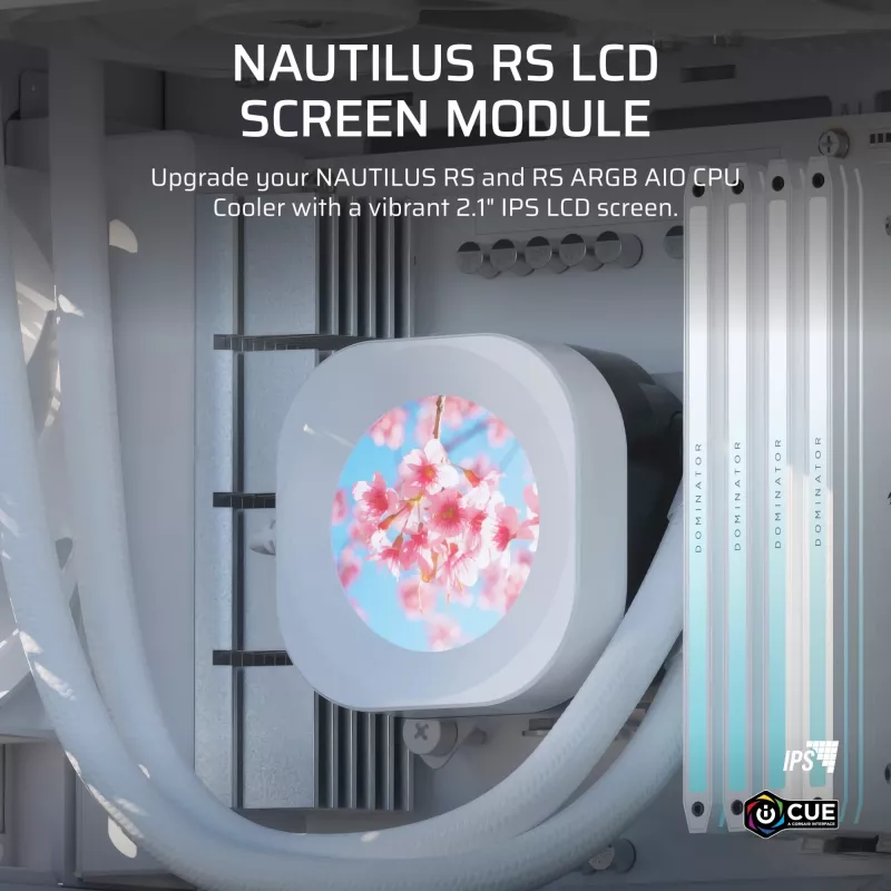 Ekraan Corsair Nautilus RS vedelikjahutussüsteem valge 78mm