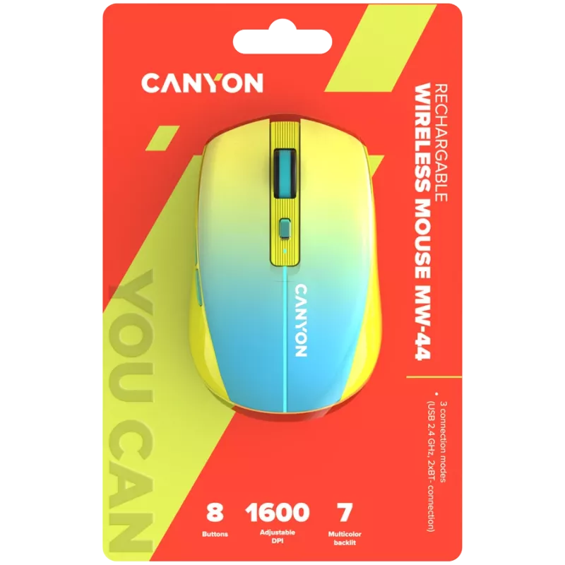 CANYONi hiir MW-44 juhtmevaba laadimisega kollane-sinine