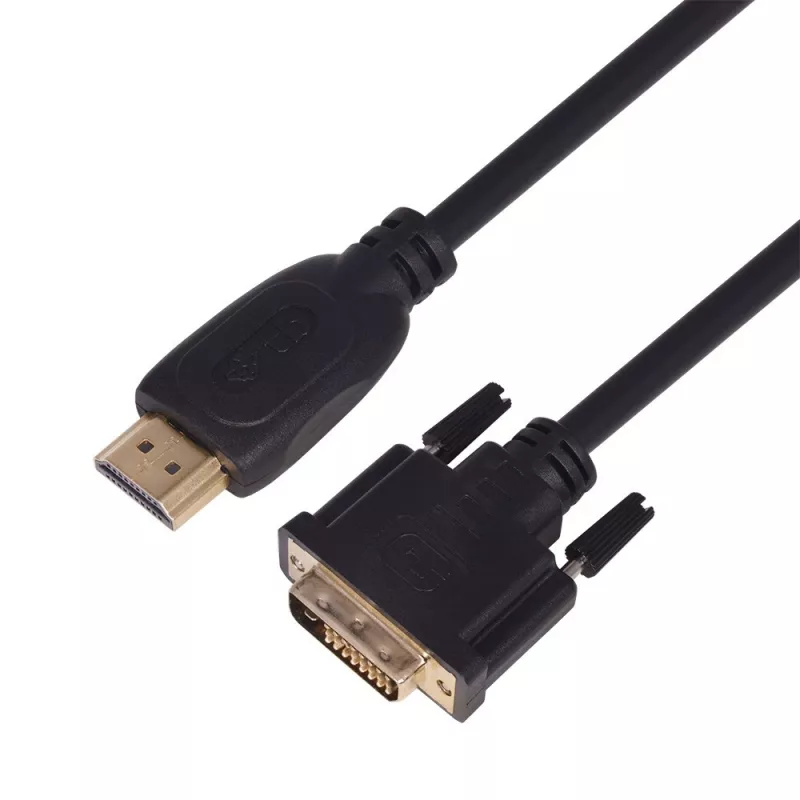 TB HDMI-DVI-kaabel 1,8 M. gold-braided, DVI 24 + 1