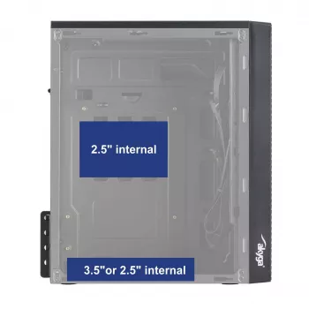 Akyga AK36BK Micro ATX arvutikorpus, Micro ATX / Flex ATX / Mini ITX, USB 3.0 + USB 2.0, ilma toiteplokita, must