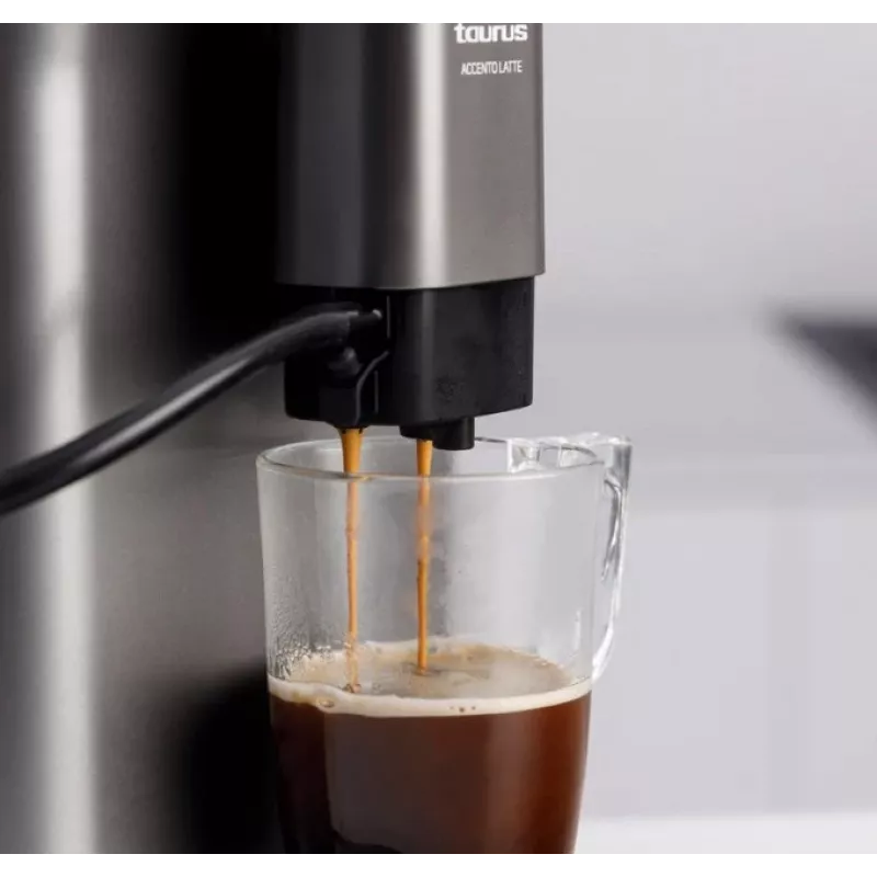 Espressomasin Taurus Accento Latte täisautomaatne, sisseehitatud veski, 1,5 L veepaak, kohviubade sisestus