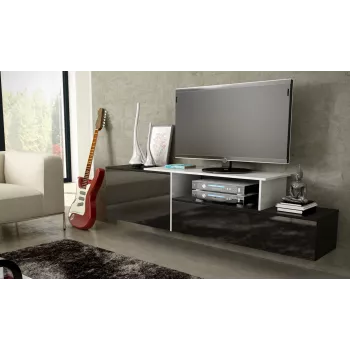 Cama TV-kapp SIGMA 3 180 must/must läikiv + biały