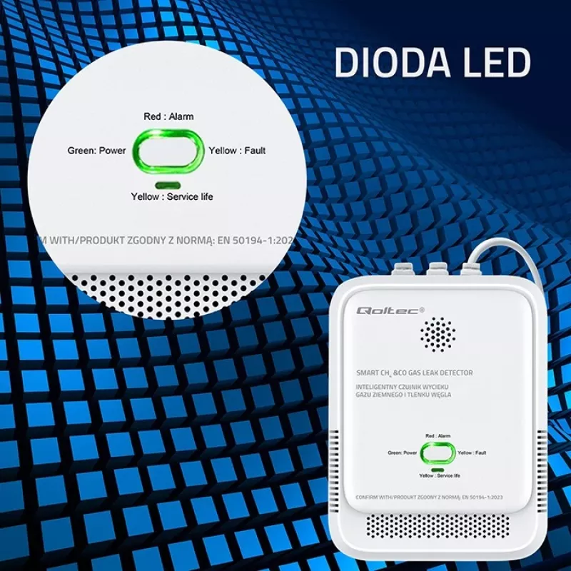 Gaasilekke ja süsinikmonooksiidi detektor LED