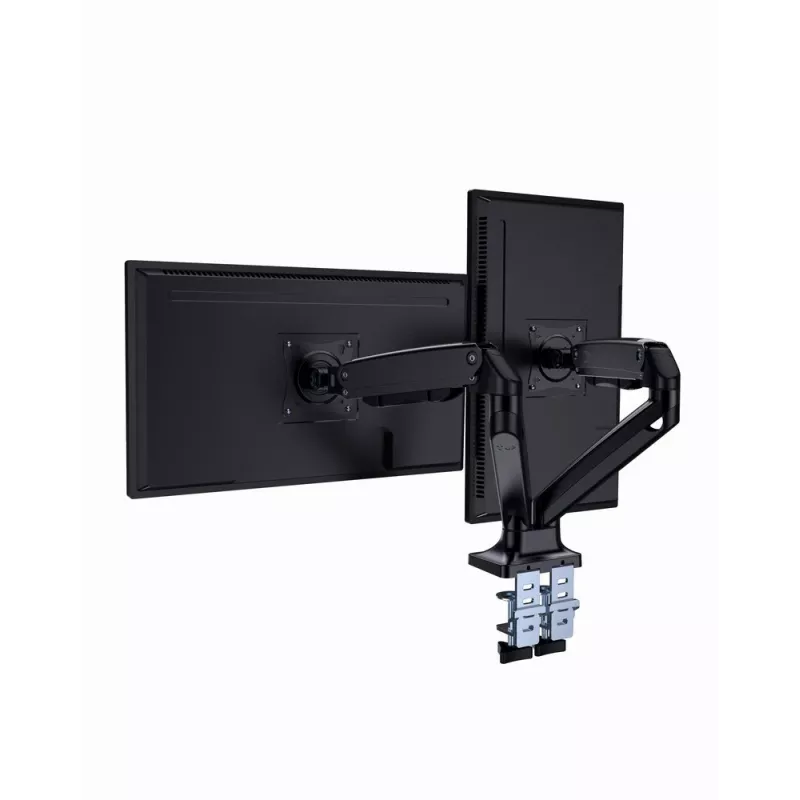Monitorialuse alus GEMBIRD MA-DA2-03 kuni 35-tollistele ekraanidele, klamber, VESA 75x75–100x100, 20 kg, must, kahe ekraani tugi