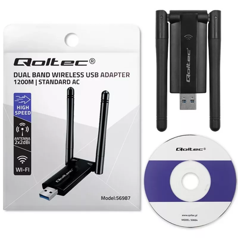 Kiire juhtmevaba USB kaheribaline WiFi-adapter 2 x