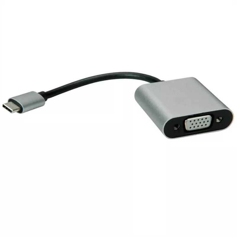 VÄLISVIDEOADAPTER - USB-C 3.1 - VGA - Must