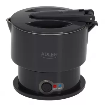 Adler AD 1377G elektriline veekeetja, 0,6 l mahutavus, 600 W, hall, plastik/silikoon/roostevaba teras