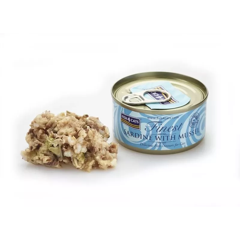 FISH4CATS Sardine with mussel - märg kassitoit - 70g