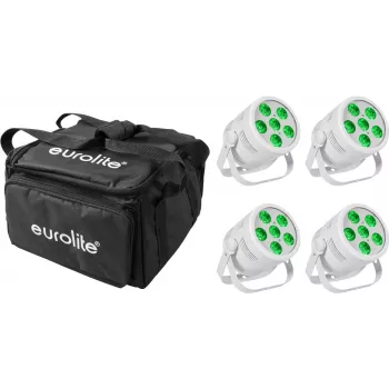 LED Par Light EUROLITE Silent Par 6 QCL Floor 4x with Soft-Bag – floor QCL LED par, set of 4