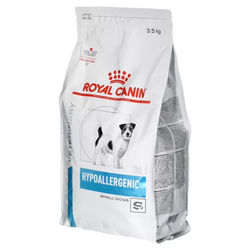 Kuiv koeratoit Royal Canin Hypoallergenic Small Breed 3,5 kg — täiskasvanud väikesed koerad, valk 24%, rasv 16%