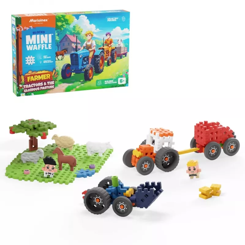 Ehitusklotsid Marioinex Farmer Tractor Meadow – 110 tk, alates 6. eluaastast, mitmevärviline komplekt