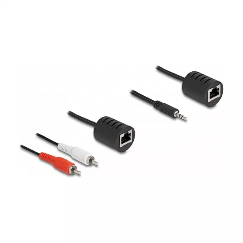 DeLOCK 87859 helikaabel RJ-45 RCA 3.5mm Must Punane Valge
