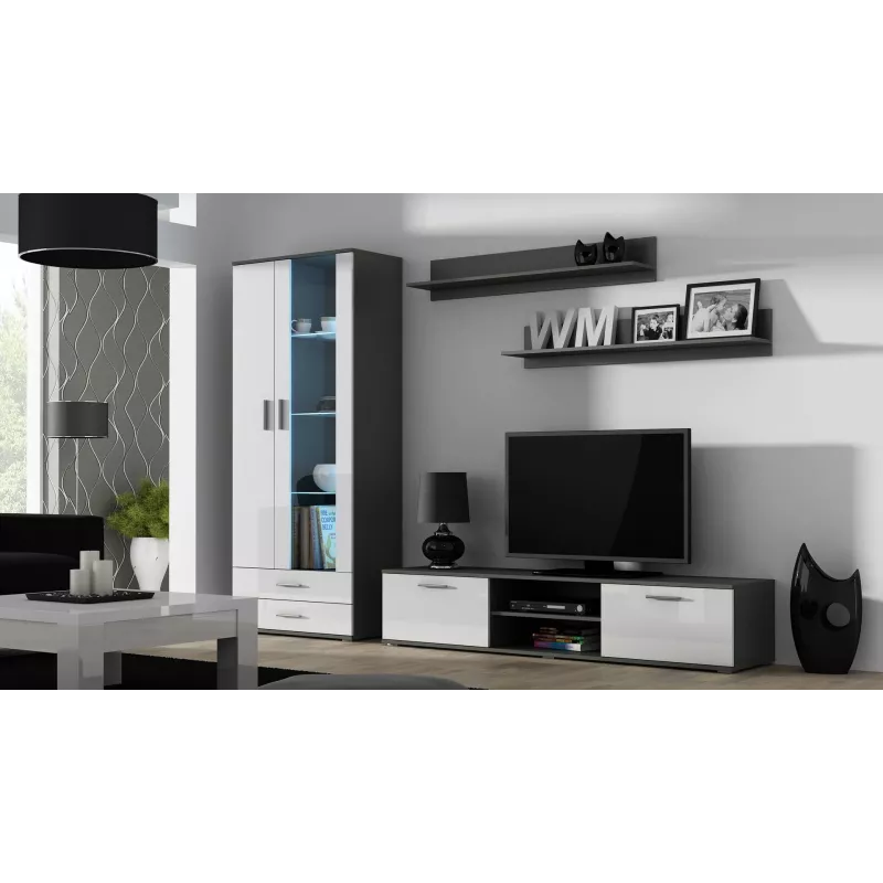 Cama TV-alus SOHO 180 hall/valge läikiv
