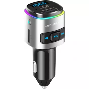 FM transmitter 4smarts 456201 Sigaretisüütepistik Must Hõbedane AM FM Bluetooth