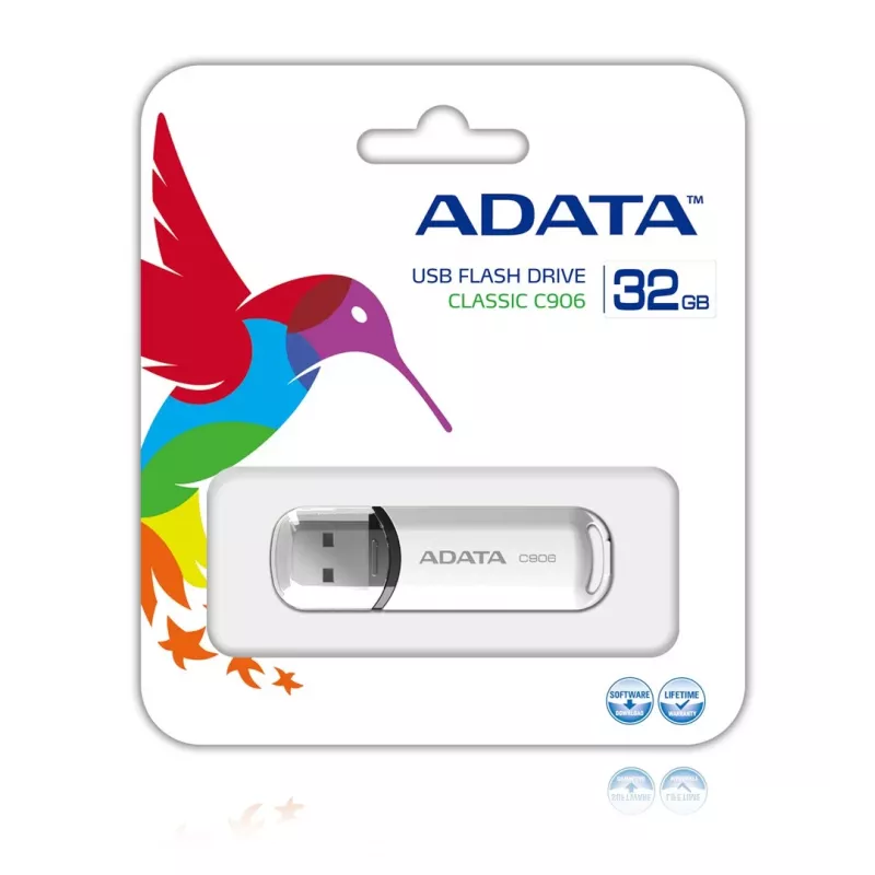 ADATA Classic Series C906 - USB-mälupulk - 32 GB - USB 2.0 - Valge