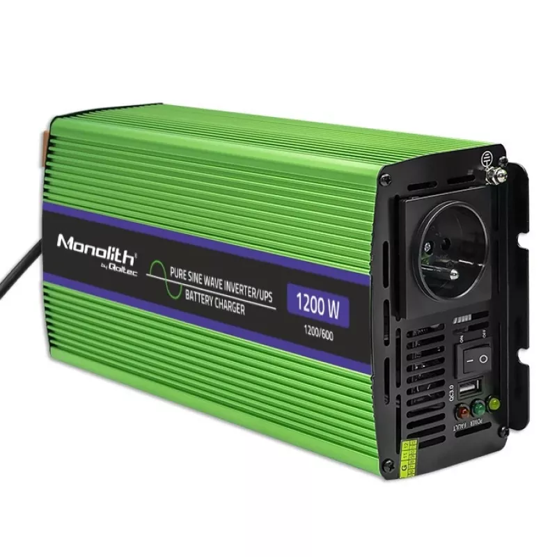 Autoinverter Qoltec Monolith 1200 W roheline 12 V
