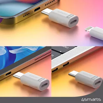 Kaablisoo muundur 4smarts 540711 Lightning USB-C valge