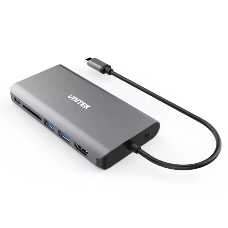 UNITEK uHUB O8+ Juhtmega USB 3.2 Gen 1 Type-C Hall 100W toiteedastusega