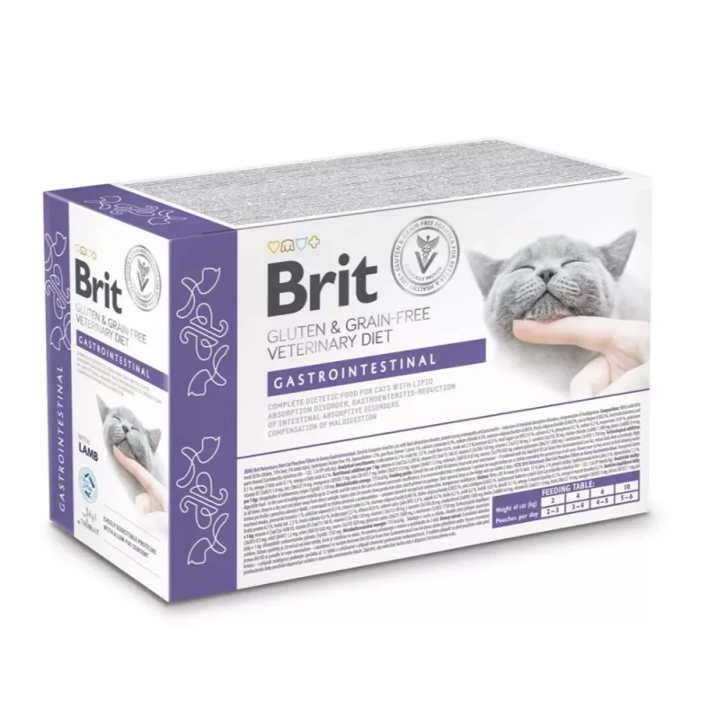 BRIT Veterinary Gastrointestinal Lamb - märg kassitoit - 12x85g