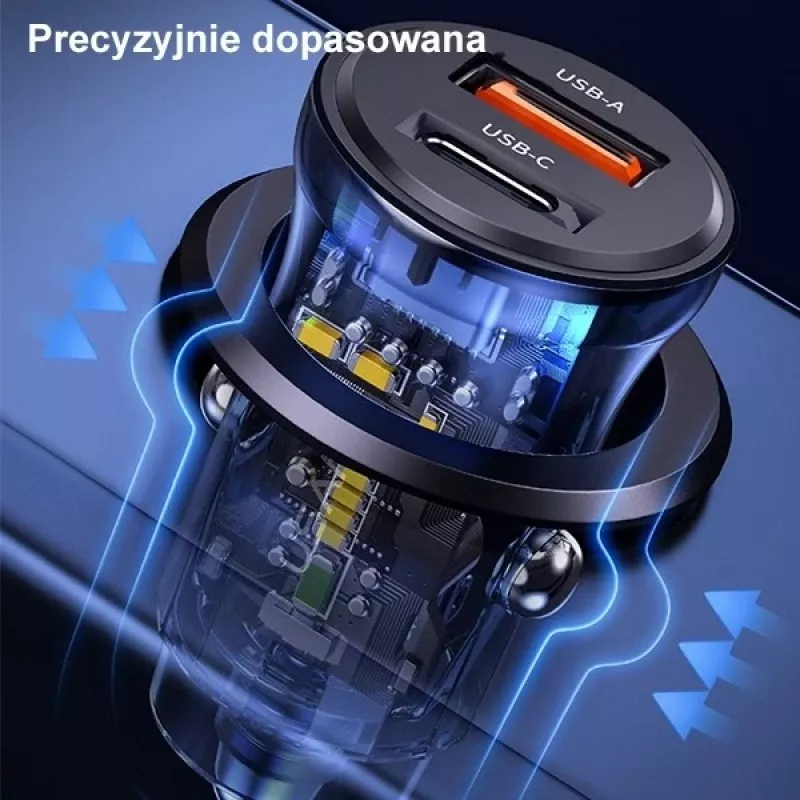 Autolaadija usams CC164CC01 30W koos 1×USB-A ja 1×USB-C kiirlaadimiseks
