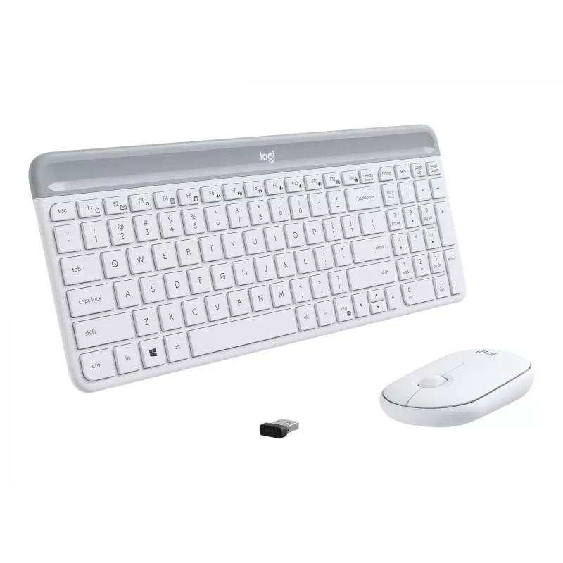 Logitech Slim Wireless Combo MK470 - klaviatuuri-hiire komplekt - juhtmevaba - 2,4 GHz - hispaania keel - valkjas (920-009199)