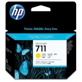 HP 711 3-pakend (CZ136A) tindikassett, kollane (SPEC)
