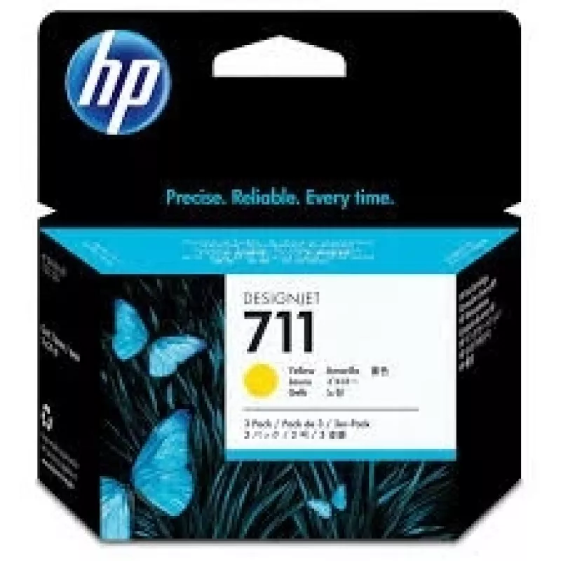 HP 711 3-pakend (CZ136A) tindikassett, kollane (SPEC)