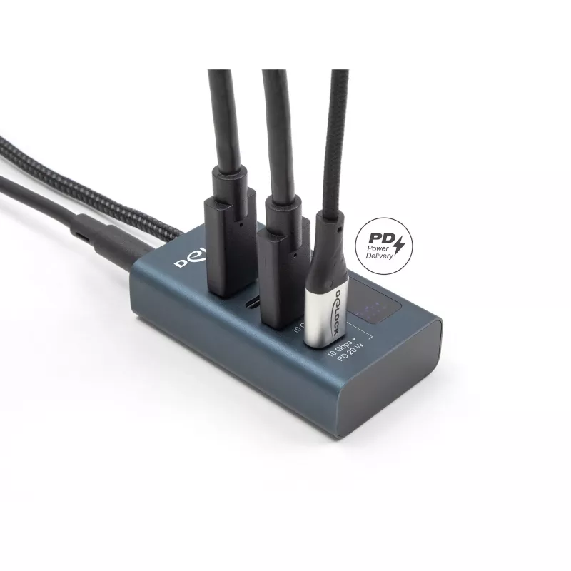 DeLOCK 64189 USB-jaotur USB-C 10000 Mbit/s sinine metallist