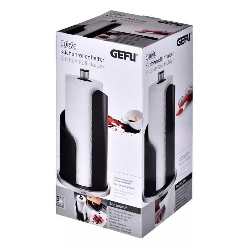 Paberirullihoidja GEFU CURVE G-15703 — vabalt seisev köögi paberirullihoidik