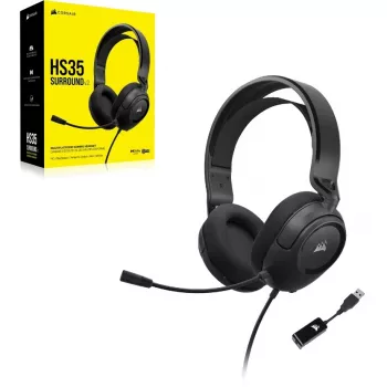 CORSAIR HS35 SURROUND v2 Multiplatvormi mängukõrvaklapid Carbon