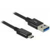 DeLOCK Premium – USB-kaabel – 24-kontaktiline USB Type C (M) – 9-kontaktilise USB Type A (M) külge – 1,0 m (USB 3.1 Gen2) – Must (83983)