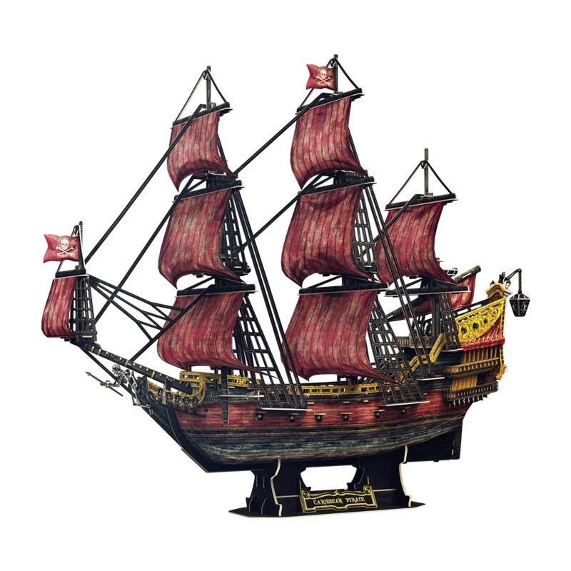 3D puzzle cubicfun Queen Anne's Revenge Anniversary Version – model 306-T4040H, kogutav laevakomplekt