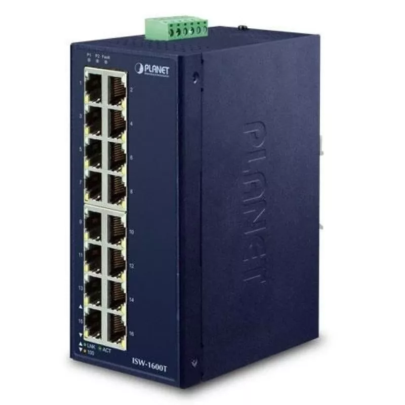 PLANET ISW-1600T võrgulüliti, haldamata, Fast Ethernet (10/100), sinine