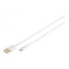 DIGITUS - Lightning-kaabel - Lightning (M) USB (M) - 1,0 m - topeltisolatsioon - valge - vormitud - Apple iPad/iPhone/iPod (Lightning) jaoks (DB-600106-010-W)