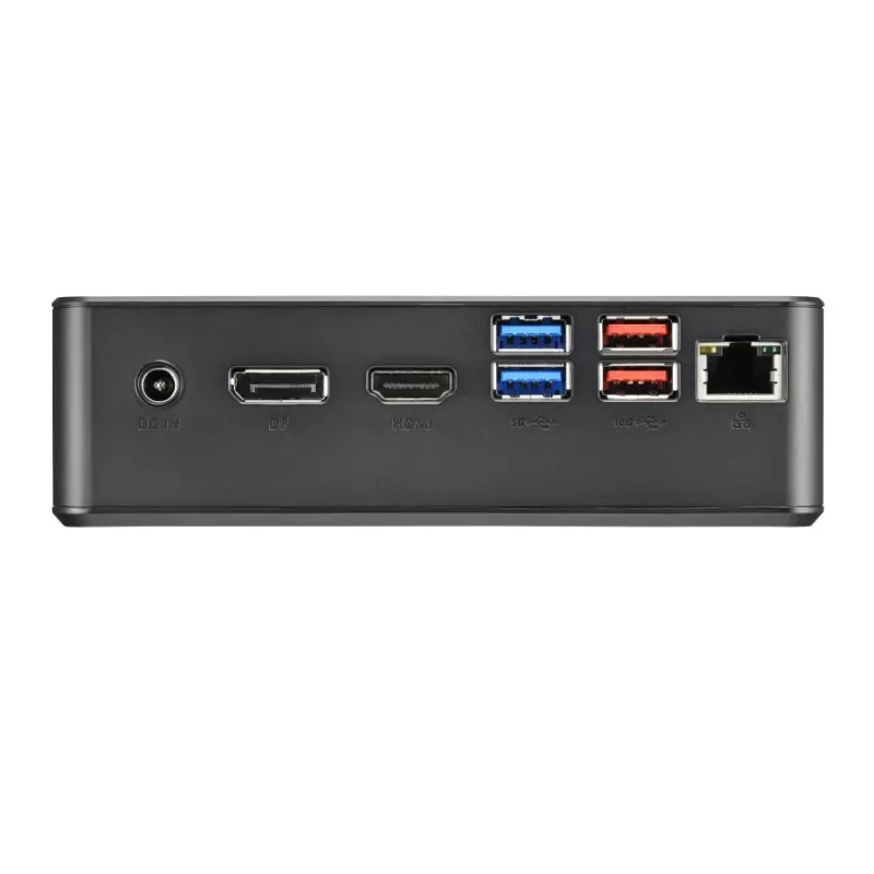 Shuttle XPC Nano PC NC40U, Intel Celeron 7305U, 1x HDMI, 1x DP, 1x USB-C/DP, 6x USB3.2, 1x 2,5-tolline pesa, 2x M.2, 1x LAN, RAID, 24/7 pidev töö, koos VESA ja alusega